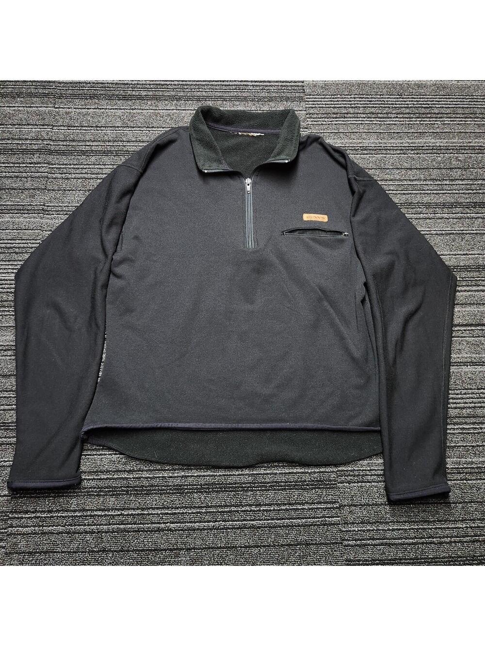 Dunn’s Quarter Zip Pullover Mens Black Fleece Lined Outdoor Sweatshirt